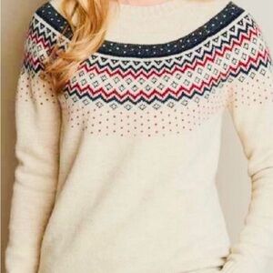 Duluth Trading Co Fair Isle Sweater Size S Wool Cashmere
